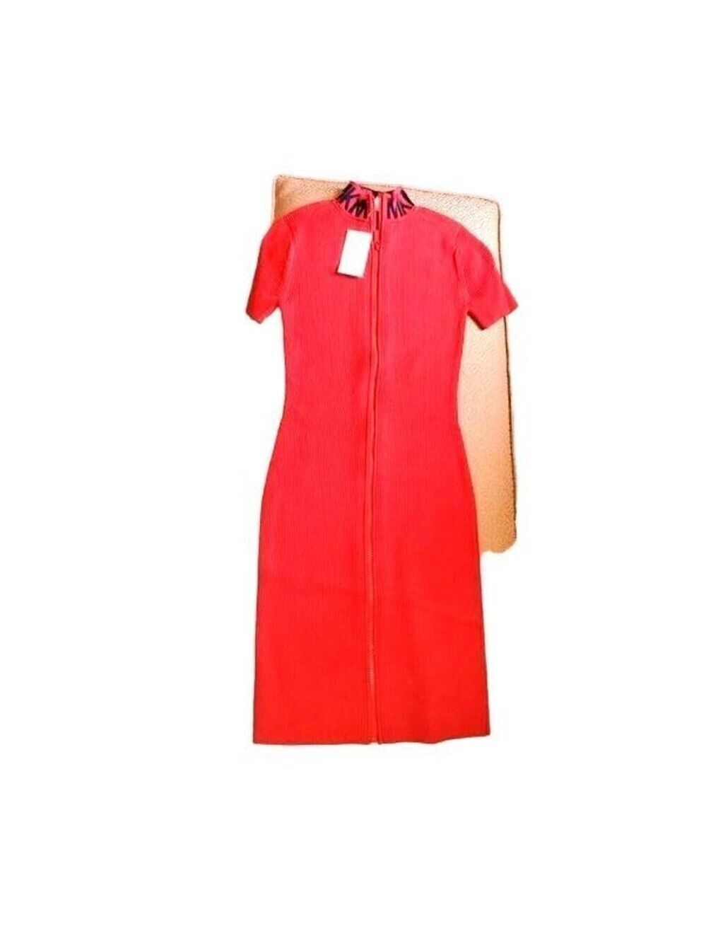 Michael Kors Logo Ribbed Mock MK neck zip size M